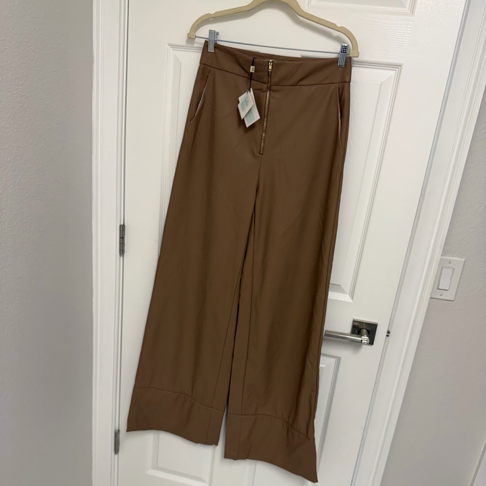 Elegant Tan Wide Leg Pants